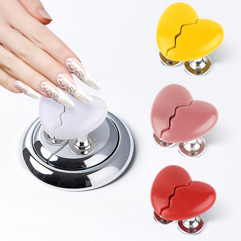 [Australia - AusPower] - PEUTIER 4 Pairs, Love Heart Toilet Tank Button, Upgraded Multi-Purpose Toilet Push Button Replacement, Sticky Toilet Flush Pusher & Lid Handle, Press Tool for Women with Manicure (4 Colors) 4 Colors 