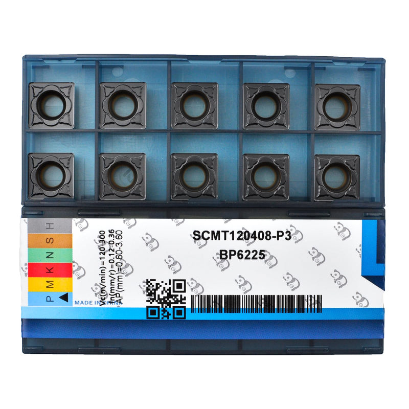 [Australia - AusPower] - CNC Carbide Inserts SCMT 432 SCMT120408-MD for Metal Lathe Cutting Steel, SCMT Square Turning Insert, 10 PCS SCMT432 