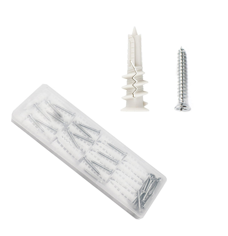 [Australia - AusPower] - 60pcs #8 x 1-1/4'' Drywall Anchors, Wall Anchors and Screws for Drywall, 75LB Hanging and Mounting, 30pcs Threaded Plastic Sheetrock Anchors and #8 Screws 