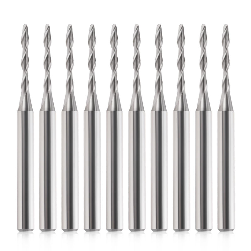 [Australia - AusPower] - HOZLY Ball Nose End Mill CNC Router Bits, 1/8" Shank 1/16 Cutting Dia for CNC Machine Milling Toos Router Bits Spiral Milling Cutter Engraving Carving Tool for MDF Acrylic Wood PVC (10) 10 