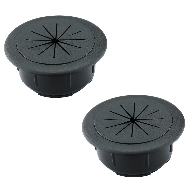 [Australia - AusPower] - [2 Pack] Desk Grommet 2 Inch Flexible Desk Hole Cover for Cables Desktop Equipment Wiring Management Desk Cord Hole Cover for Home & Office Table Cables - Black 2 Inches 