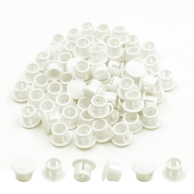 5/16"(8mm) White Plastic Plugs Snap in Locking Hole Panel Plugs Fastener Covers for Kitchen Cabinet Furniture Electric Boxes, Door Screw Hole Cover, Sheet Metal Tube Pipe Choke Plug, 70PCS 8mm(5/16")