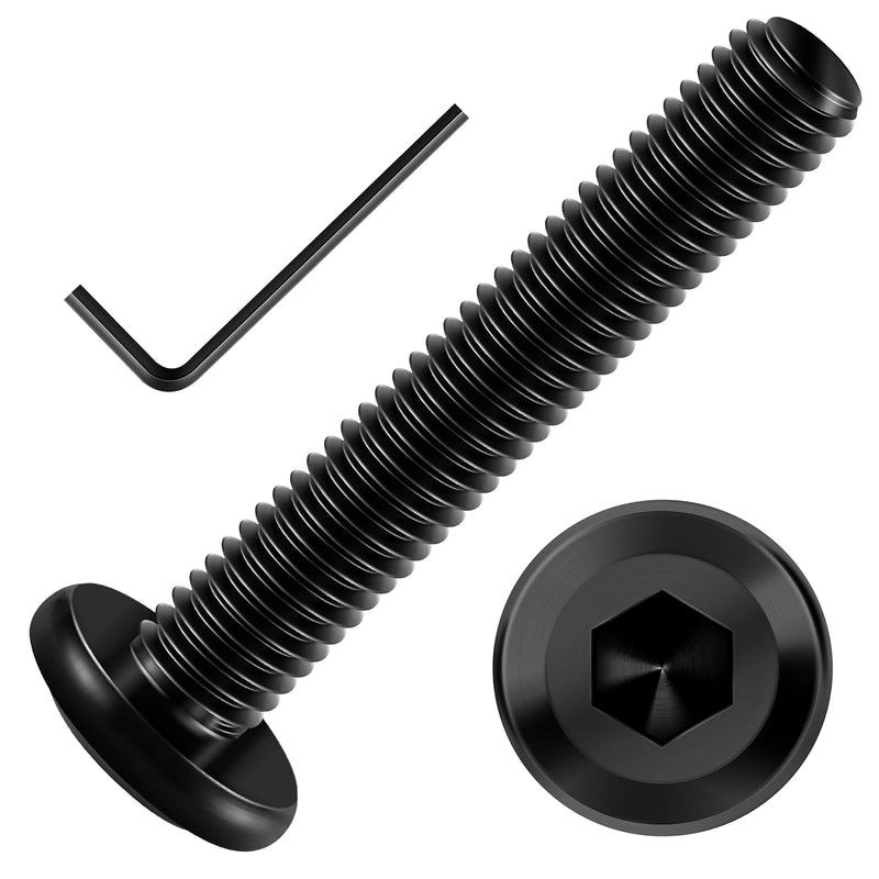 [Australia - AusPower] - M6 x 40mm 20Pcs Flat Head Hex Socket Cap Screws Bolts, 304 Stainless Steel Furniture Bolts Full Thread, Black Oxide & Hex Spanner Black-M6 20 