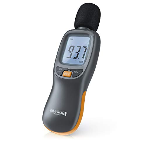 Brandson - Sound level meter calibrated - Digital volume meter - 35dB to 130dB with LCD display with backlight - Noise meter - MAX/MIN data storage
