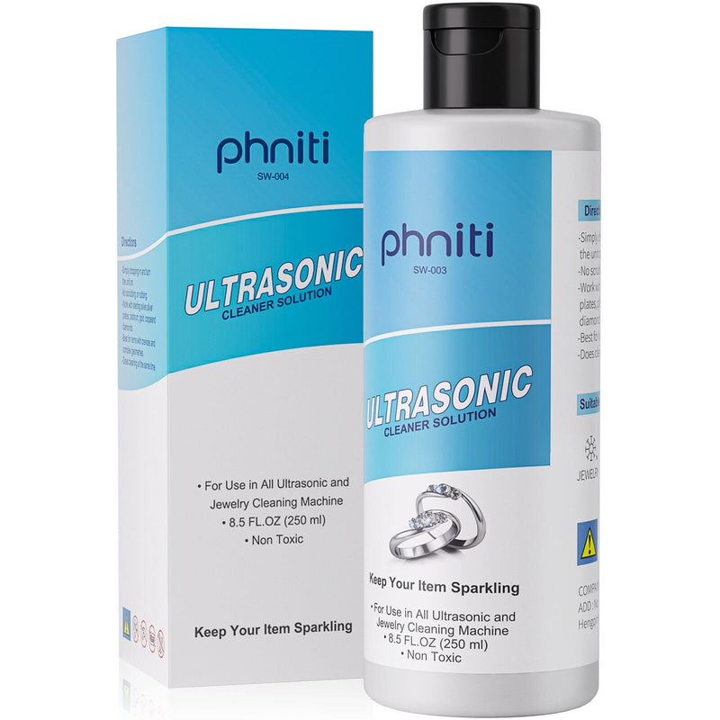 [Australia - AusPower] - Phniti Ultrasonic Jewelry Cleaner Solution 8.5 FL OZ (250ml), Ultrasonic Jewelry Eye Wear Cleaning Solution Concentrate for Gold, Silver, Platinum Diamonds Cleaning 1 