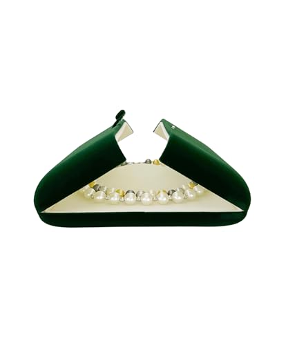 Classic Elegant Green Velvet Jewelry Case Premium Grade Material Storage Packaging (Pearl Necklace Case) Pearl Necklace Case