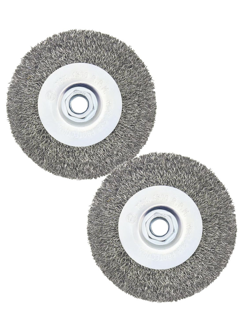 [Australia - AusPower] - Crimped Wire Wheel Brush 4in 5/8-11 Threads Arbor for 4-1/2" Angle Grinder - 2pcs 2 4in Crimped 