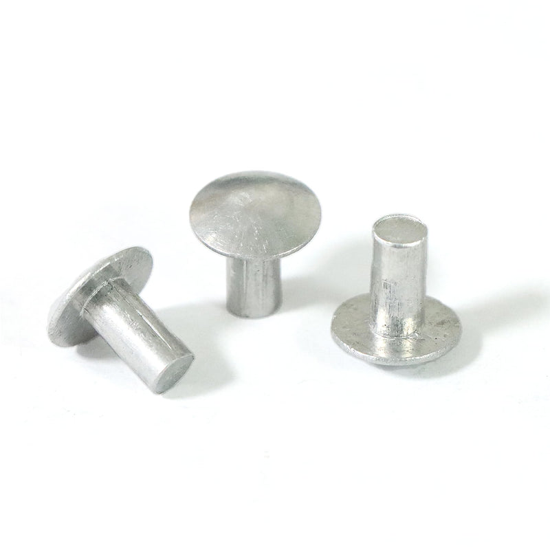 [Australia - AusPower] - 3/16" Diameter X 3/8" Length Brazier Head Solid Aluminum Rivets, Fix Leaky Solid Rivet 0.19" Diameter 0.375" Length, Aluminum Boat Rivets, Modified Brazier, Round/Dome Head Rivet, 100-Pack 