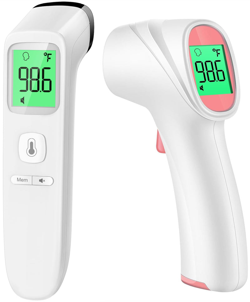[Australia - AusPower] - No-Touch Thermometer for Adults and Kids - LCD White & LCD Pink 