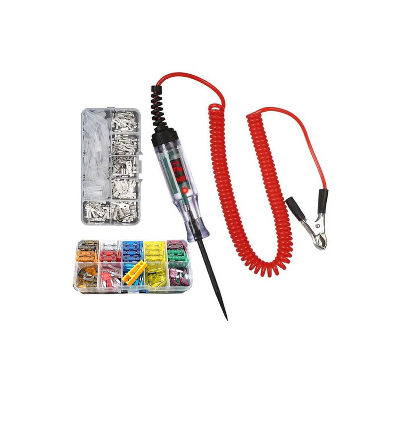[Australia - AusPower] - Automotive Circuit Test Light kit 3-60V DC Digital LEDTester+Car Blade Fuses+Automotive Wire Connector pins, Auto Bidirectional Voltage Tester Electric Test Pen (Test Pen + Car Blade Fuses) Test Pen + Car Blade Fuses+wire pins 