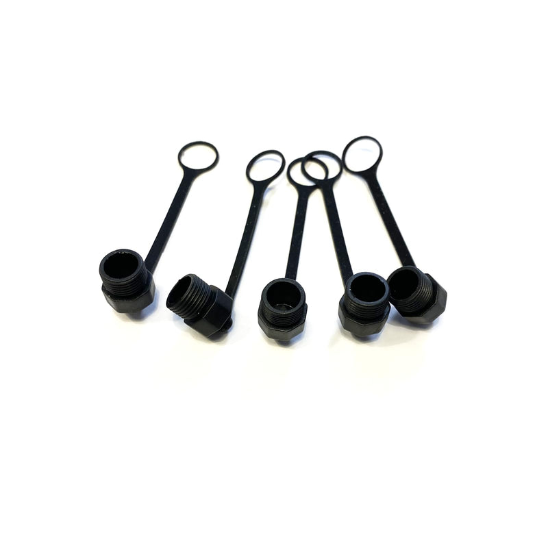 [Australia - AusPower] - 5Pcs M12 Connector Dust Cover for Female Connector, M12 Plastic Protective Cap M12 Black Bolt Covers Screw Caps Assortment Kit for Panel-Mount Sockets 
