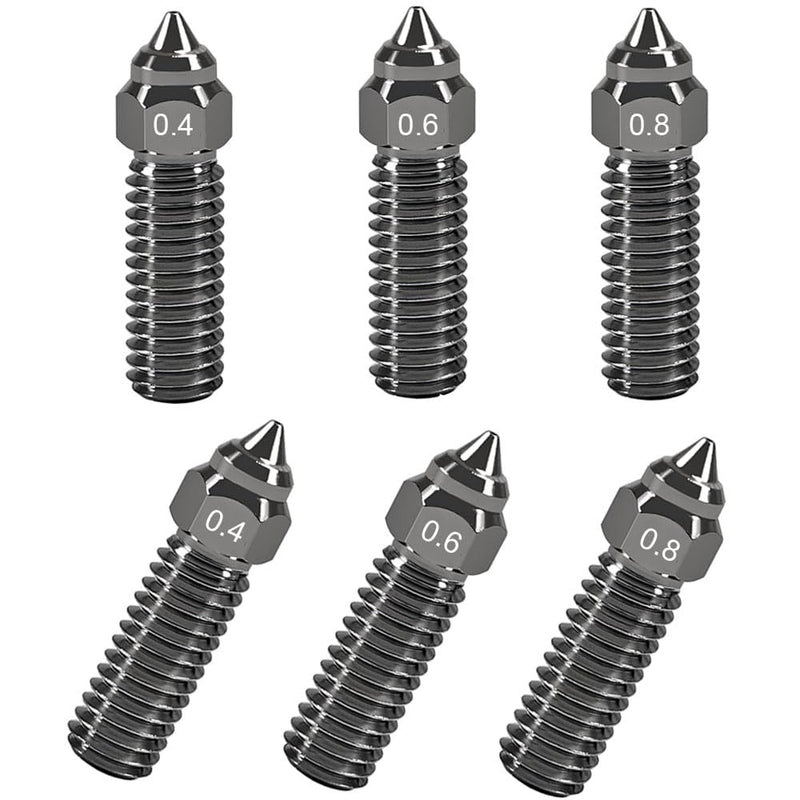 [Australia - AusPower] - 3D Printer Extruder Hotend Nozzle Kit - Included 2pcs 0.4mm + 2pcs 0.6mm + 2pcs 0.8mm Hardened Steel Nozzles, High Temperature and Wear Resistant for Creality K1/K1 Max/Ender 3 V3 KE For K1/K1 Max/Ender 3 V3 SE 