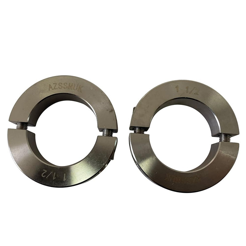 [Australia - AusPower] - AZSSMUK Bore 1-1/2'' Double Split Shaft Collar Stainless Steel Lock Collar Clamp Set Screw 2PCS (1-1/2'', 2) 1-1/2'' 