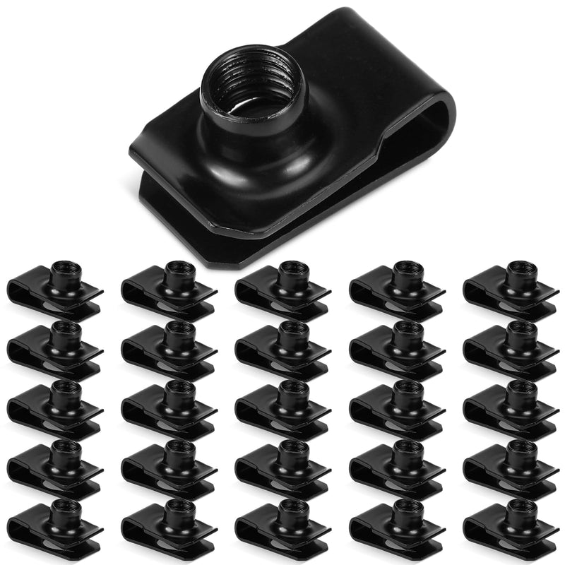 [Australia - AusPower] - 25 Pcs Extruded U Type Nuts Bumper Fender U Style Clip on Nut Extruded U Style Nuts Spring Nuts Black U Style Fasteners for Automotive Metal Fender Grill Retainer Clips(M8) M8 