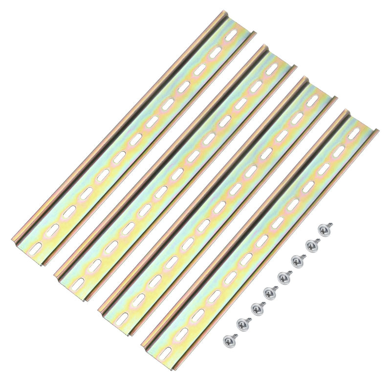 [Australia - AusPower] - MECCANIXITY DIN Rail Slotted Iron Mounting Guide 10 Inch x 1.4 Inch x 0.3 Inch for Electrical Industrial Products Iridescent 4 Pcs 