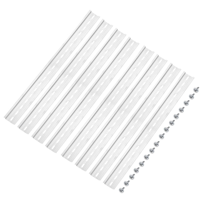 [Australia - AusPower] - MECCANIXITY DIN Rail Slotted Aluminum Mounting Guide 20 Inch x 1.4 Inch x 0.3 Inch for Electrical Industrial Products Silver Tone 8 Pcs 