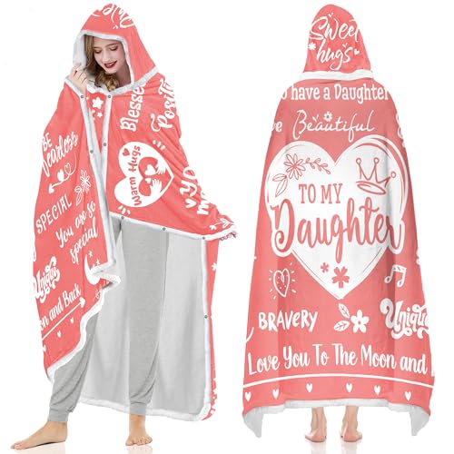 Warmstorey Daughter Gifts from Mom, Dad - Birthday Gift From Mother to Daughter - Mothers Day Gifts For Daughters - Birthday Graduation Wearable Blanket - to My Daughters Blanket from Dad
