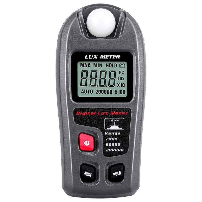 [Australia - AusPower] - Light Meter, Handheld Lux Meter for Lighting Intensity Brightness Measurement, Digital Light Intensity Meter Range up to 200,000 Lux, Illuminance Sensor with MAX/MIN, Data Hold 