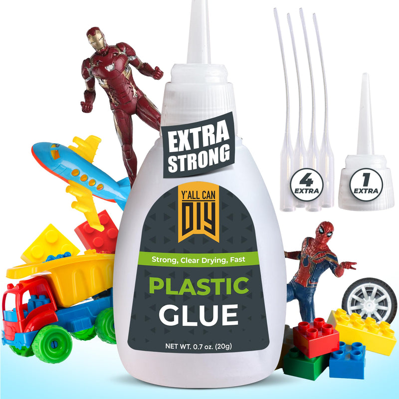 [Australia - AusPower] - Y'allCanDiy Super Glue for Plastic .76 oz, Heavy Duty Plastic Model Glue for Legos and Miniature. Plastic Glue Adhesive for PLA, 3D Printing, Toys, Car, ABS, PVC, DIY Hobby Models Craft Kit Bonding 1 Pack 
