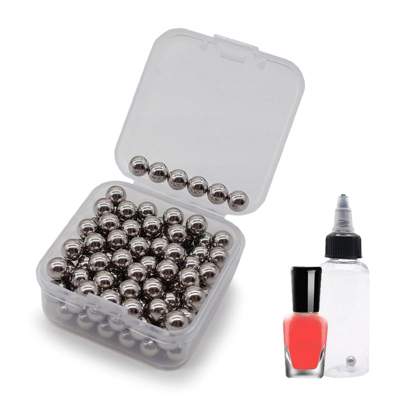 [Australia - AusPower] - 120 pcs Paint Mixing Balls Stainless Steel Mixing Agitator Balls for Mixing Model Paints, 6mm(2.4") 