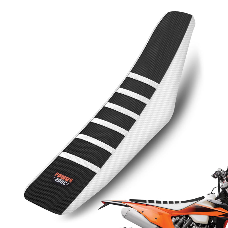 [Australia - AusPower] - Dirt Bike Seat Cover Universal - Ribbed Gripper Pit Bike Seat Cover for Motorcycle Enduor Motocross White-Black 