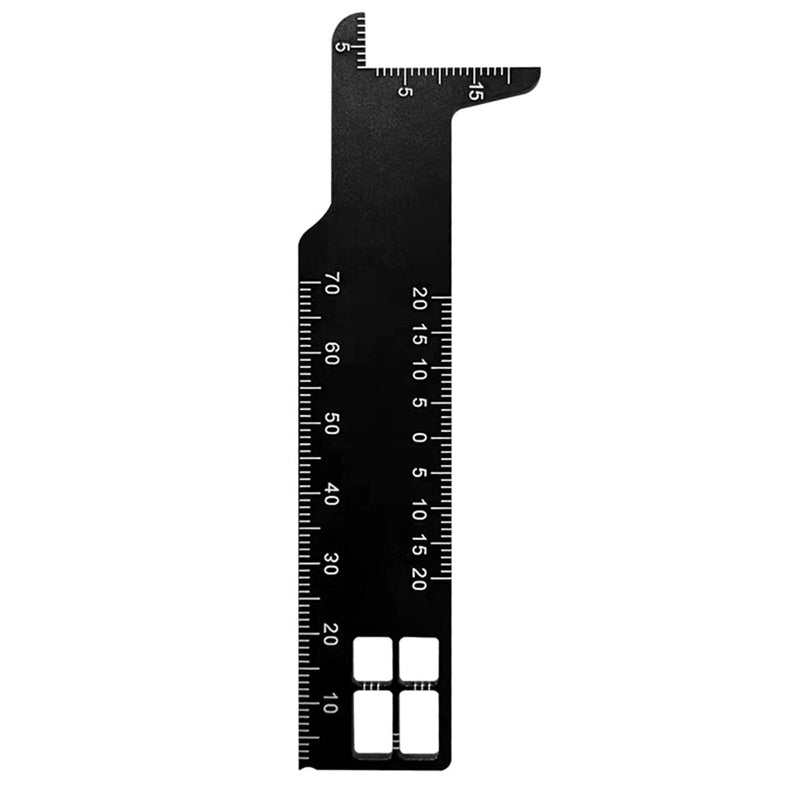 [Australia - AusPower] - Professional Dental Precision Measuring Ruler, Black Stainless Steel Endodontic Scale Tool Instrument, Small Handheld Metric Scaling Measurements for Accurate Dental Assessment Care 