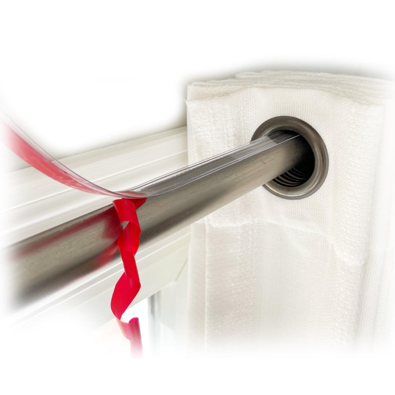 26 ft Clear Drapery Ring Slider Effortlessly Prevents Shower and Curtain Rings from Snagging, Ensuring a Smooth, Silent Slide. Curtain Rod Slider- Curtain Ring Slide (26 feet) 26 feet