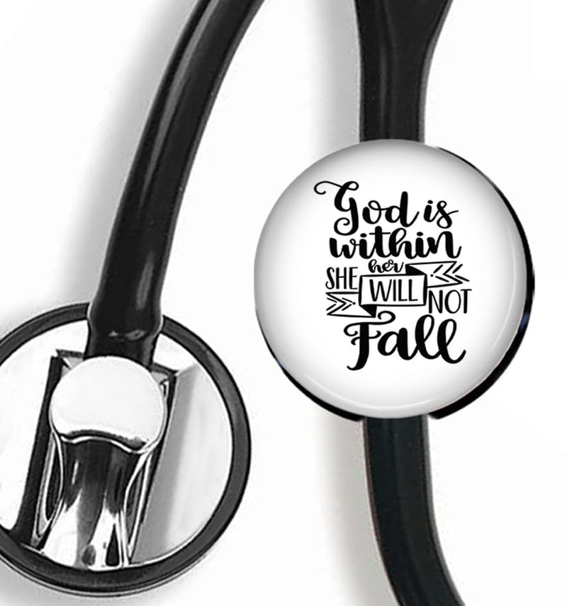 [Australia - AusPower] - God is Stethoscope Tag Personalized,Nurse Doctor Stethoscope ID Tag Customized, Medical Stethoscope Name Tag 