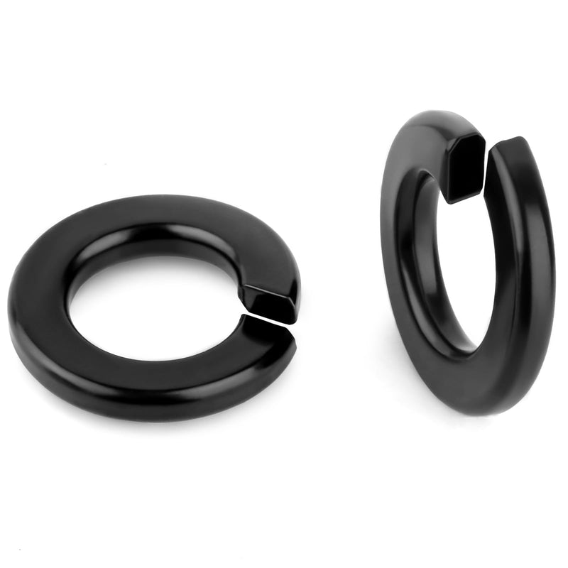 [Australia - AusPower] - 1/4" Lock Washer Spring Lock Washer, Stainless Steel 18-8 (304), Black Finish, 100 PCS 1/4" 