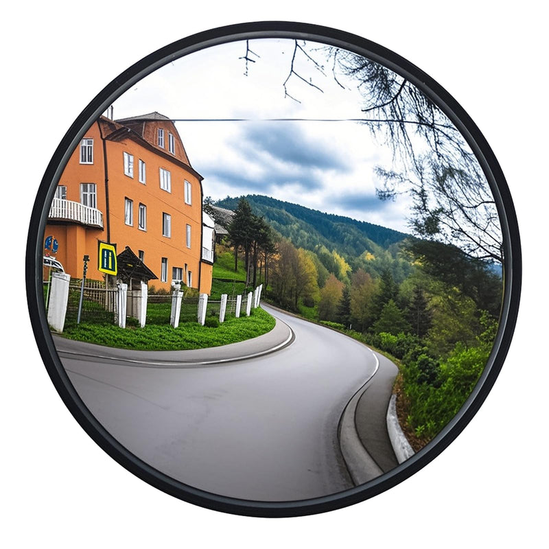 [Australia - AusPower] - 12" Acrylic Convex Mirror – Adjustable Wide Angle View Traffic Mirror for Enhanced Security Coverage in Rooms, Offices, Warehouses, Parking Lots, and Addressing Corner Blind Spot Areas 
