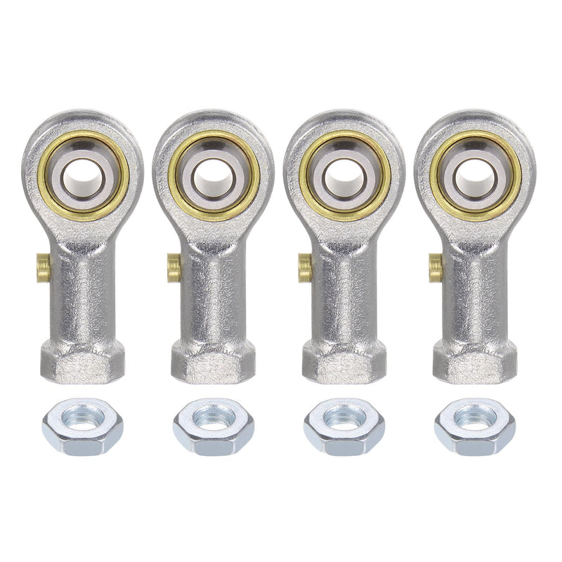[Australia - AusPower] - uxcell 4pcs PHSB3 Female Rod End Bearing 3/16 Inch Bore and #10-32 Right Hand Thread, Self-Lubricating Joint Rod Ends, Includes Jam Nuts 
