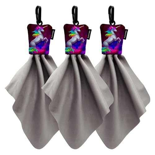 SPUDZ Classic Microfiber Lens Cleaner – Clip-On Pouch, Washable – for Binoculars, Scopes, Glasses, Screens | Classic | Vibrant Unicorn, 6 x 6 Inch (3-Pack) 6 x 6 Inch (3-Pack)