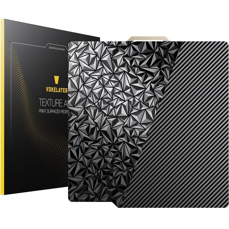 [Australia - AusPower] - PET+PEO 3D Printer Build Plate Sheet for Bambu Lab X1/X1C/X1E/P1P/P1S/A1, Dual Texture with Carbon Fiber and Diamond Patterns 257x257mm, Flexible Spring Steel Hot Bed Platform Sheet PET+PEO 