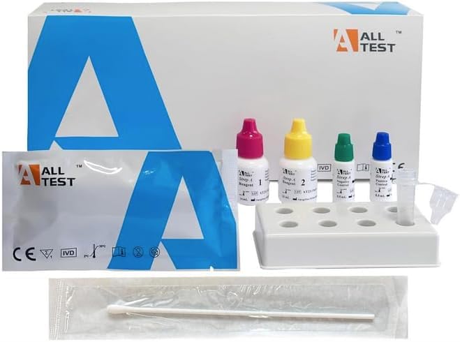 20 Alltest Test Streptococcus Quick Test A 20 Pieces Home Test - Result in 10 Minutes - Streptococcal Quick Test Kit Streptococcal Test - For Children & Adults -