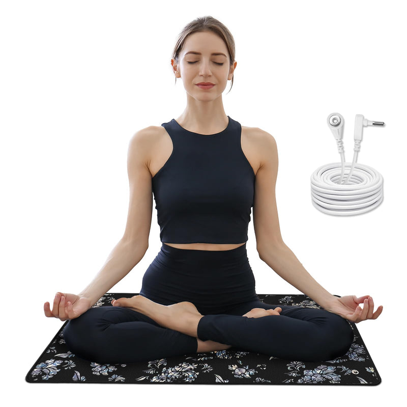 [Australia - AusPower] - Grounding Mat for Bed Feet Sleep Yoga Pet Desk Grounding Pad for Energy Balance Wellness with 15ft Grounding Cord 23.6"x13" Y-13x23.6 
