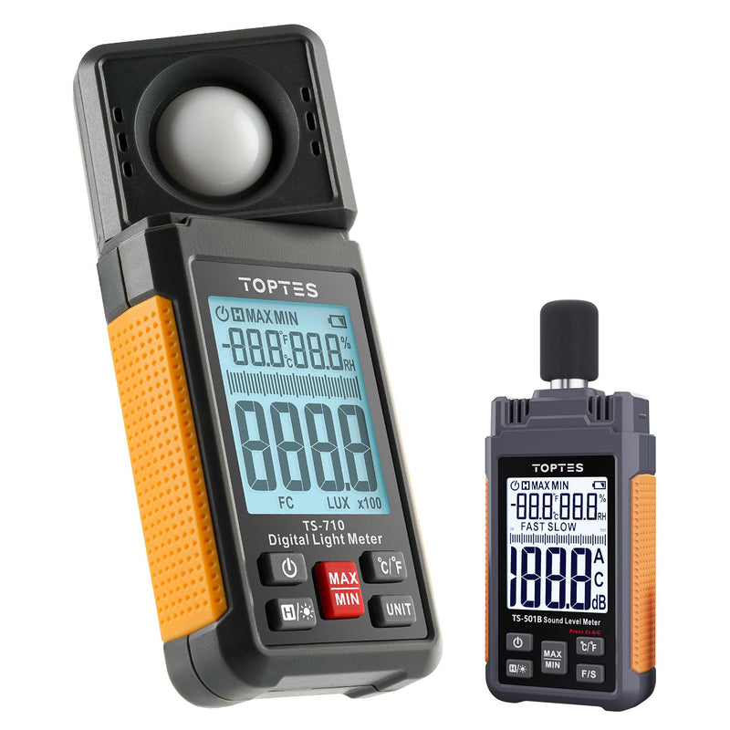 [Australia - AusPower] - TopTes TS-501B Sound Level Meter & TS-710 Light Meter - an Great Environmental Monitoring Kit for Measuring Noise Levels and Brightness of Various Visible Light Sources in The Environment 