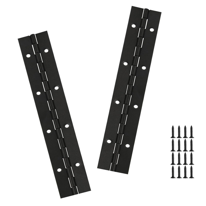 [Australia - AusPower] - 2PCS Black 8-Inch Heavy Duty Stainless Steel Piano Hinge,2" Open Width Continuous Piano Hinges for Wood Furniture Tool,Piano Cabinets, Includes Pre-Drilled Holes and Screws. 8"-2PACK 