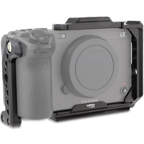 Leftfoto FX3 / FX30 Half Camera Cage with Removable Top NATO Rail - Modular Design Camera Protection Frame Rig with Arca Base Compatible with Sony FX3 FX30 Original XLR Handle DJI RS Gimbal