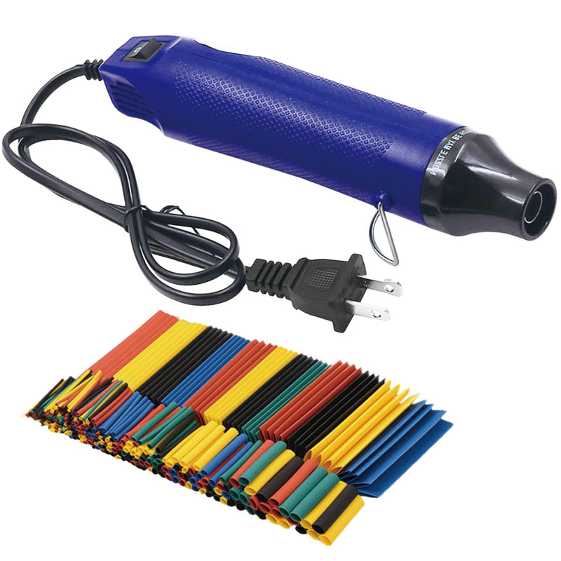 [Australia - AusPower] - Wire Heat Shrink Tubing Kit + Mini Heat Gun for Shrink Tubing + 328pcs 2:1 Wire Shrink Wrap Tubing + for Wires,Shrink Wrap and Cable Repair. 2:1 Heat shrink kit 1 