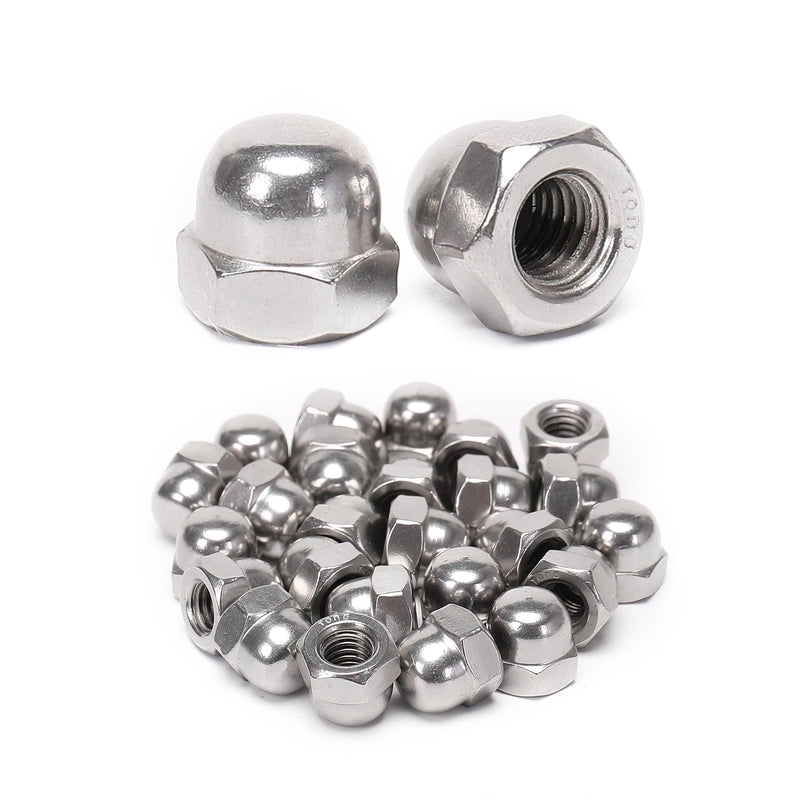[Australia - AusPower] - 50 Pieces 1/4-20 Acorn Hex Cap Dome Head Nuts, 304 Stainless Steel 18-8, Bright Finish 