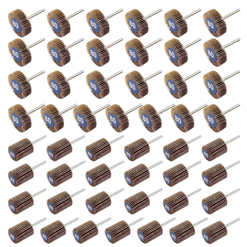 [Australia - AusPower] - 50 Pcs Flap Wheel Sander Set, 1/8" Shank 80 Grit Flap Wheels for Rotary Tool 50 PCS 