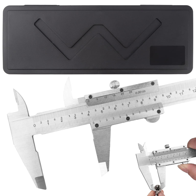 Rierousy Stainless Steel Vernier Caliper 150 mm Precision Caliper with Locking Screw, Calliper, Digital Caliper for Household and Industry Measuring Caliper Analogue