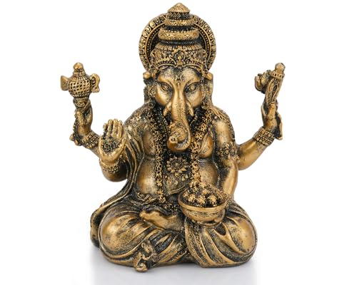 Ganesha Statue 5 Inch Resin Hindu Decor for Home Office Meditation Altar
