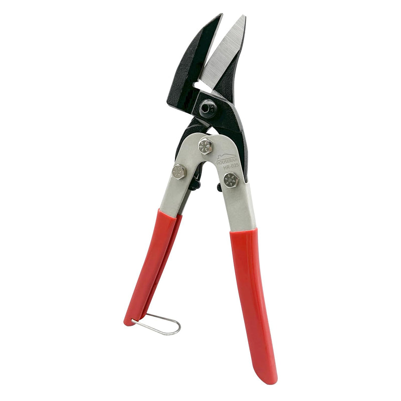 [Australia - AusPower] - Tin Snips, 10 Inch Aviation Snips, Left Cut, Heavy Duty Sheet Metal Cutter with Safety Lock and Non-slip Handle, CR-V Steel Sharp Teeth, Metal Shears Scissors for Cutting Metal Sheet 