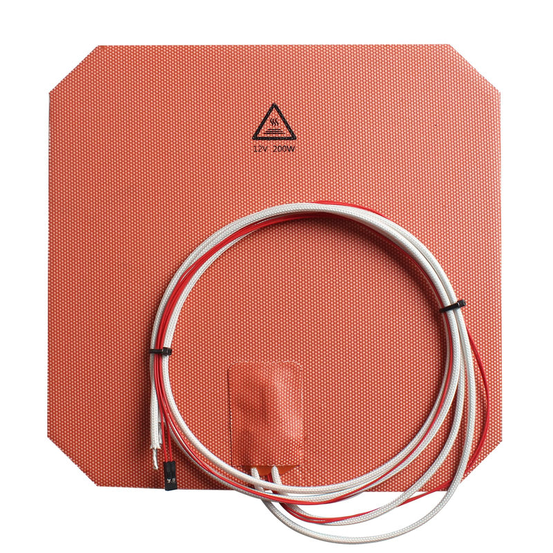 [Australia - AusPower] - FYSETC Anycubi i3Mega Silicone Heater Pad - 12V 200W Heated Bedplate 218x218mm: Heater Bed Mat Built-in NTC100K Thermistor Compatible 3D Printer Mega S/Pro AnetA8 A6 Aluminum Build Plate Platform 