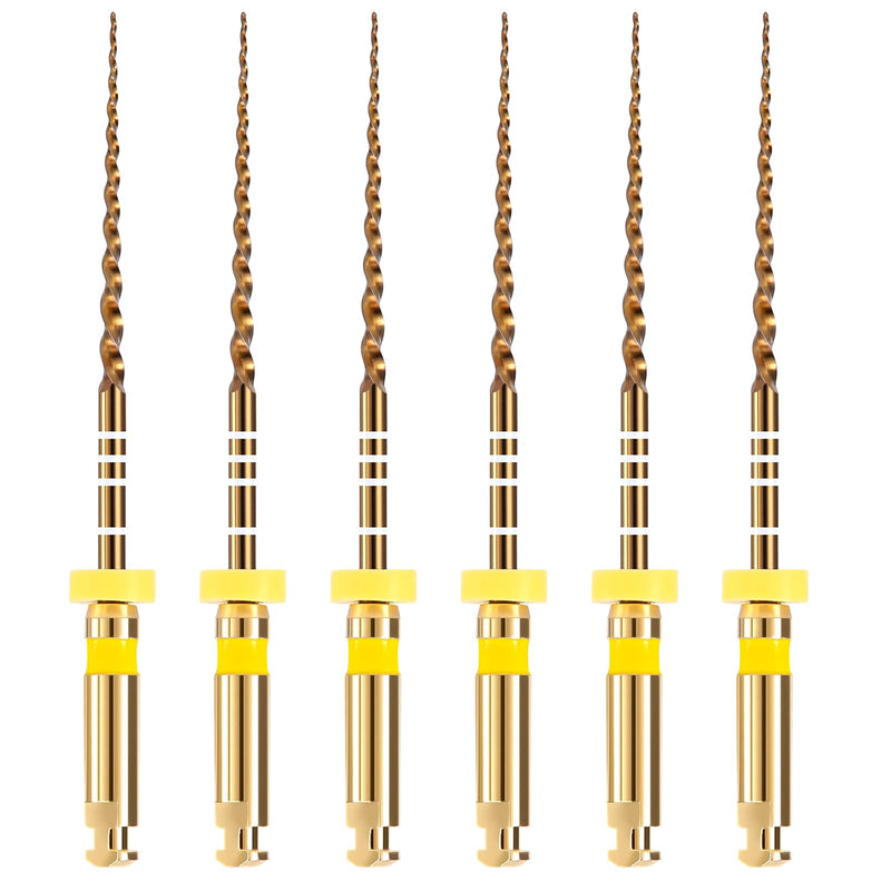 [Australia - AusPower] - JMU Dental Endodontic Niti Rotary Files F1, 21mm, Gold Super Files, 6 Pcs/Pack, Sterilized Packing F1 (21mm) 1 