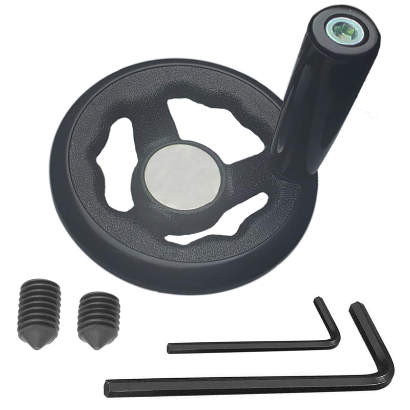 [Australia - AusPower] - 0.47x4inch Diameter Round Hand Wheel with Revolving Handle for Mill Drillpress Crank Lathe 