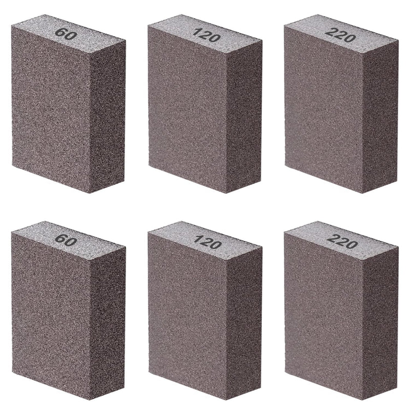 [Australia - AusPower] - smseace 6Pack Sanding Block 60/120/220 Grit Sandpaper block Washable and Reusable Sanding blocks for Wood/Drywall/Metal/Glasses Sanding block set Sanding sponge 