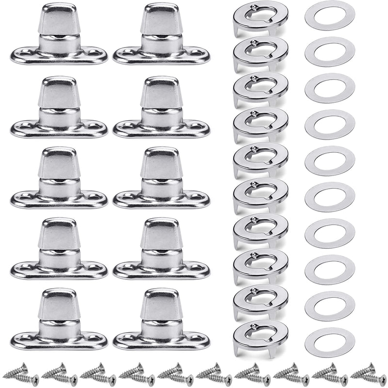 [Australia - AusPower] - 10 Sets Canvas Twist Lock Fasteners, Turn Button Fasteners, Eyelet and Stud Mounting Screws for Canvas Marine Fastener Turn Buttons 10 