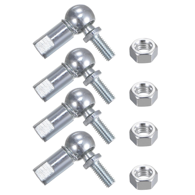 [Australia - AusPower] - uxcell 4pcs CS10 M6 Angle Ball Joint, M6x1.0 Right Hand Thread, A3-Steel Self-lubricating Ball Socket End Fitting 